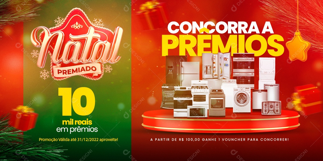 Banner Concorra a Prêmios Eletrodomésticos Social Media PSD Editável