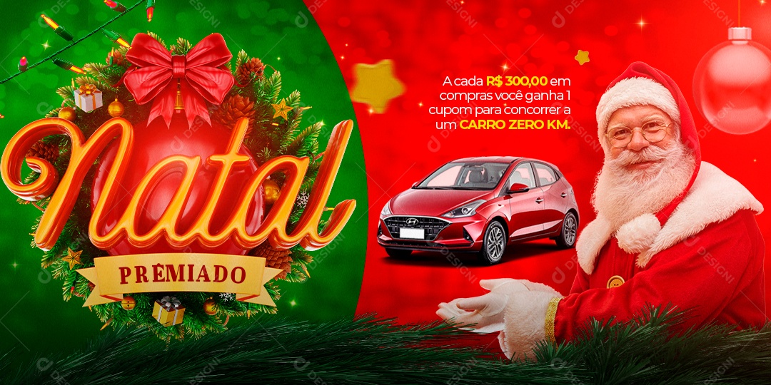 Banner Natal Premiado Concessionária Social Media PSD Editável