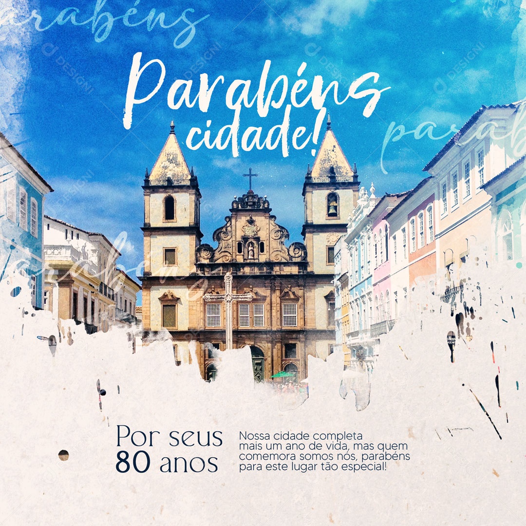 Post Parabéns Para Cidade Social Media PSD Editável