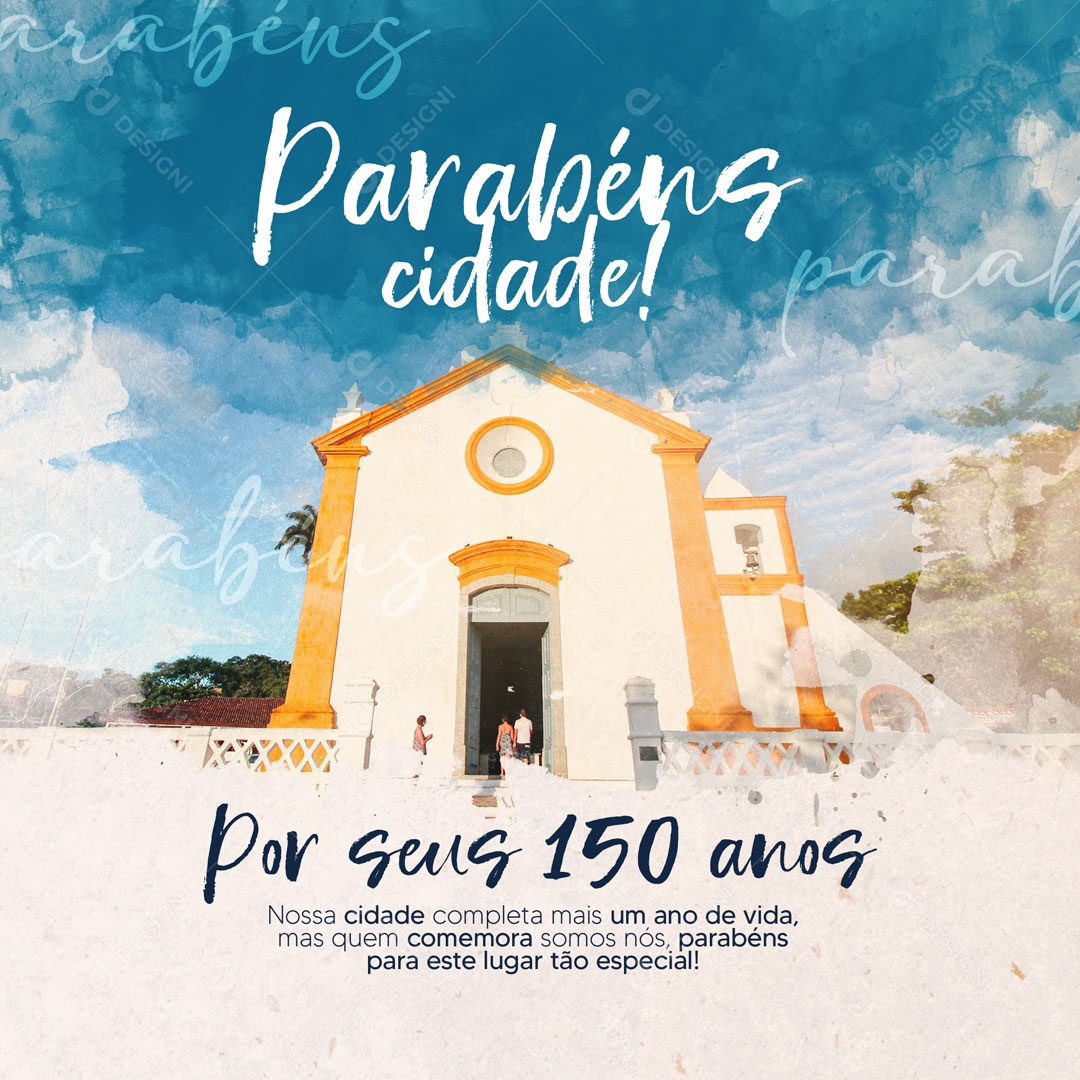 Post Parabéns Para Cidades Social Media PSD Editável