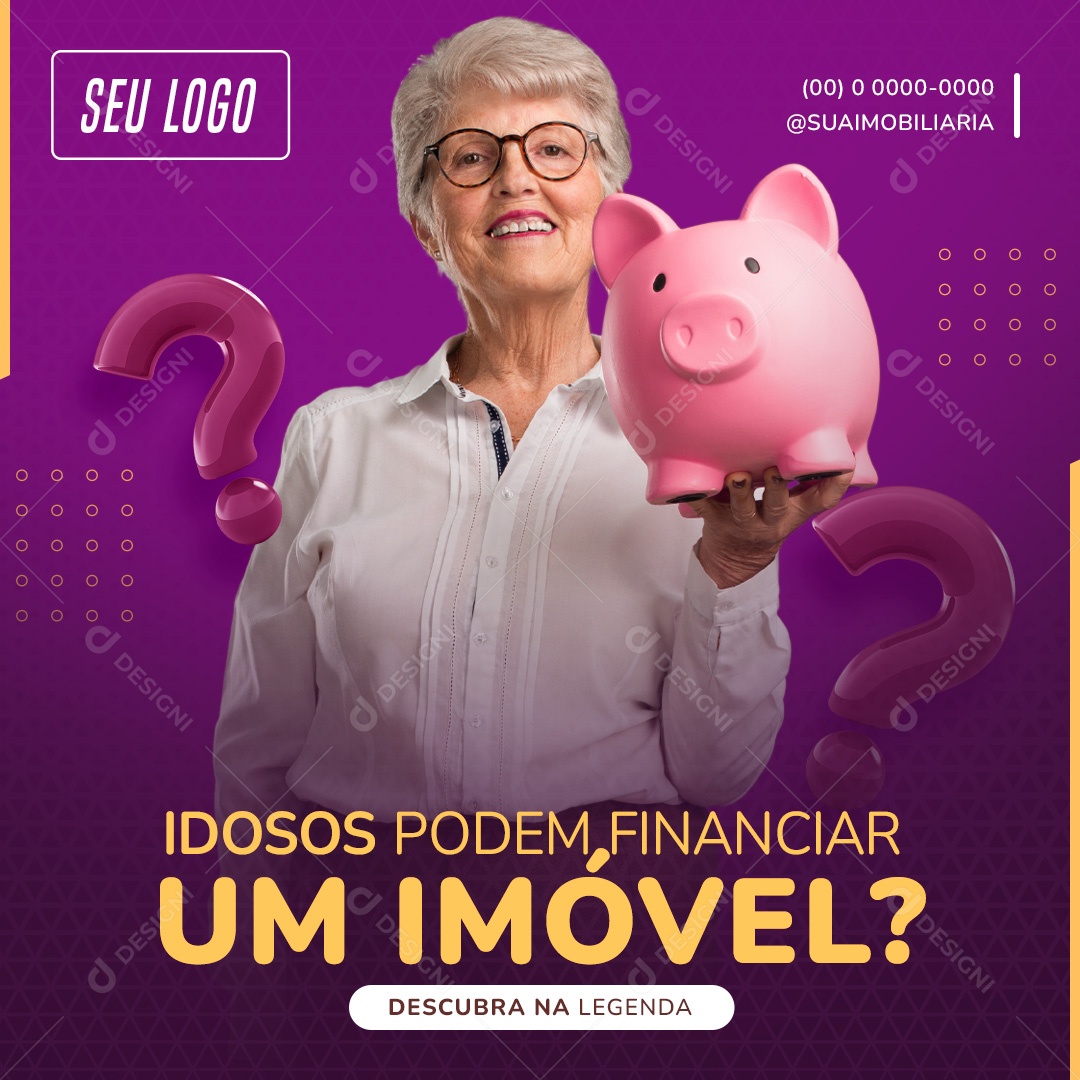 Post Idosos Podem Financiar Social Media PSD Editável