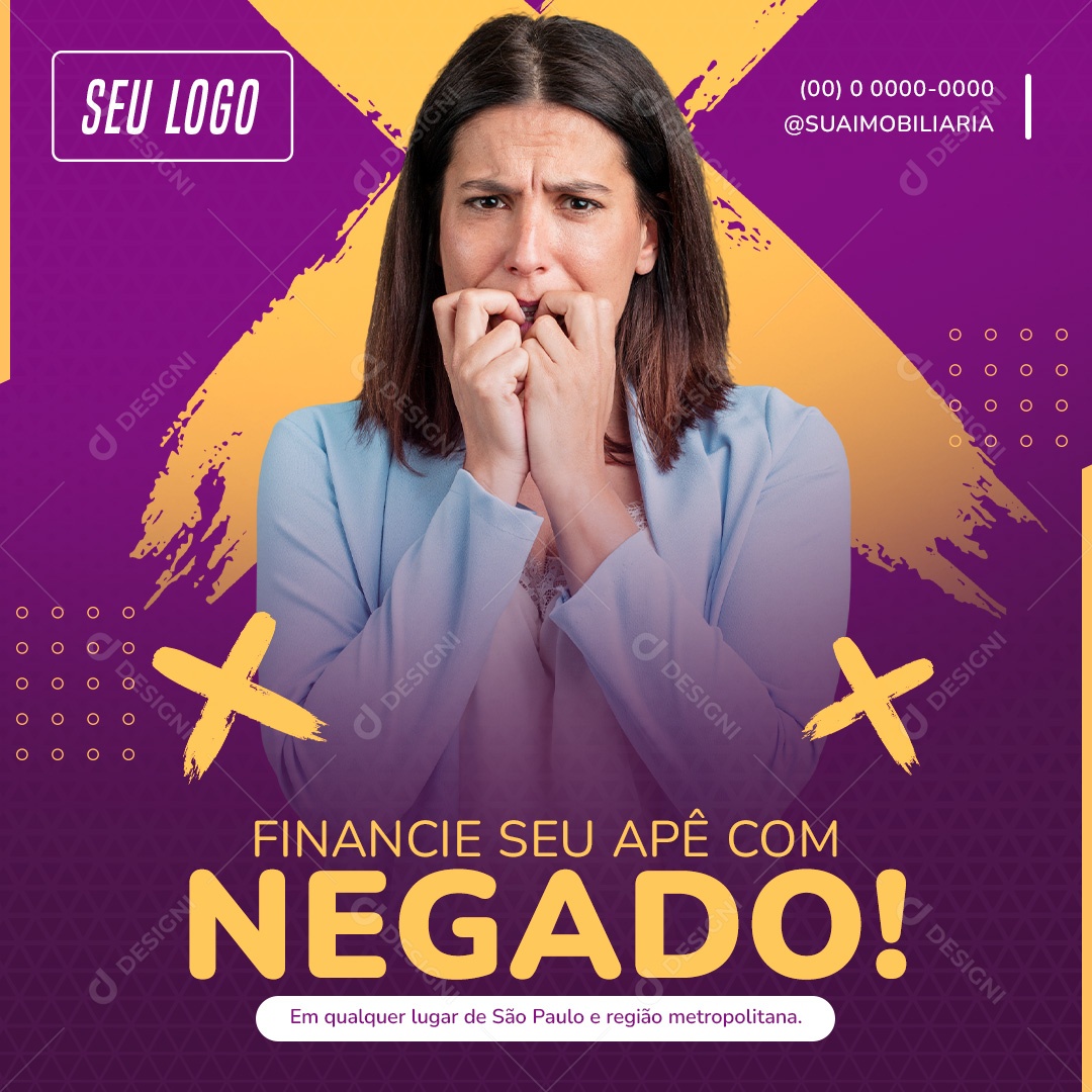Post Financie Seu Apê Social Media PSD Editável