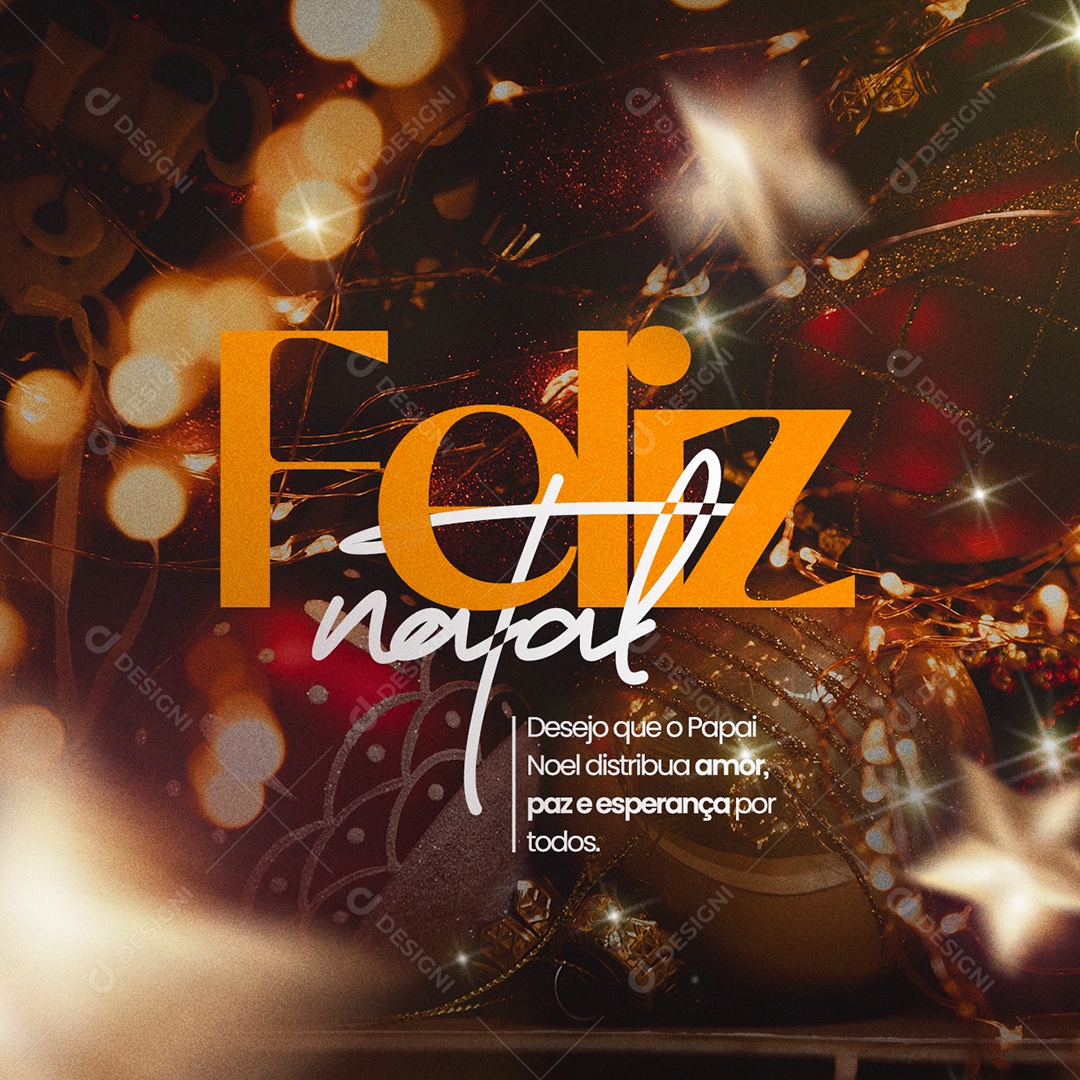 Desejo Que o Papai Noel Distribua Amor Feliz Natal Social Media PSD Editável