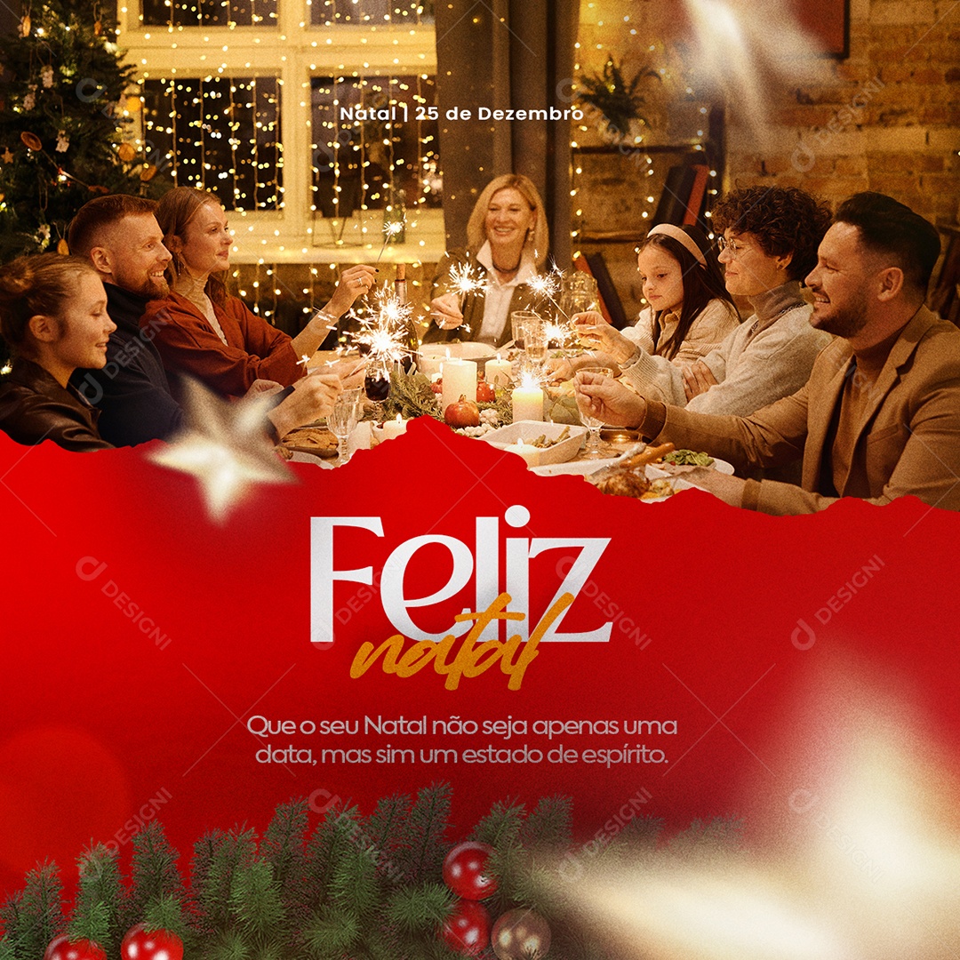 Que o Seu Natal Não Seja Apenas Uma Data Feliz Natal Social Media PSD Editável
