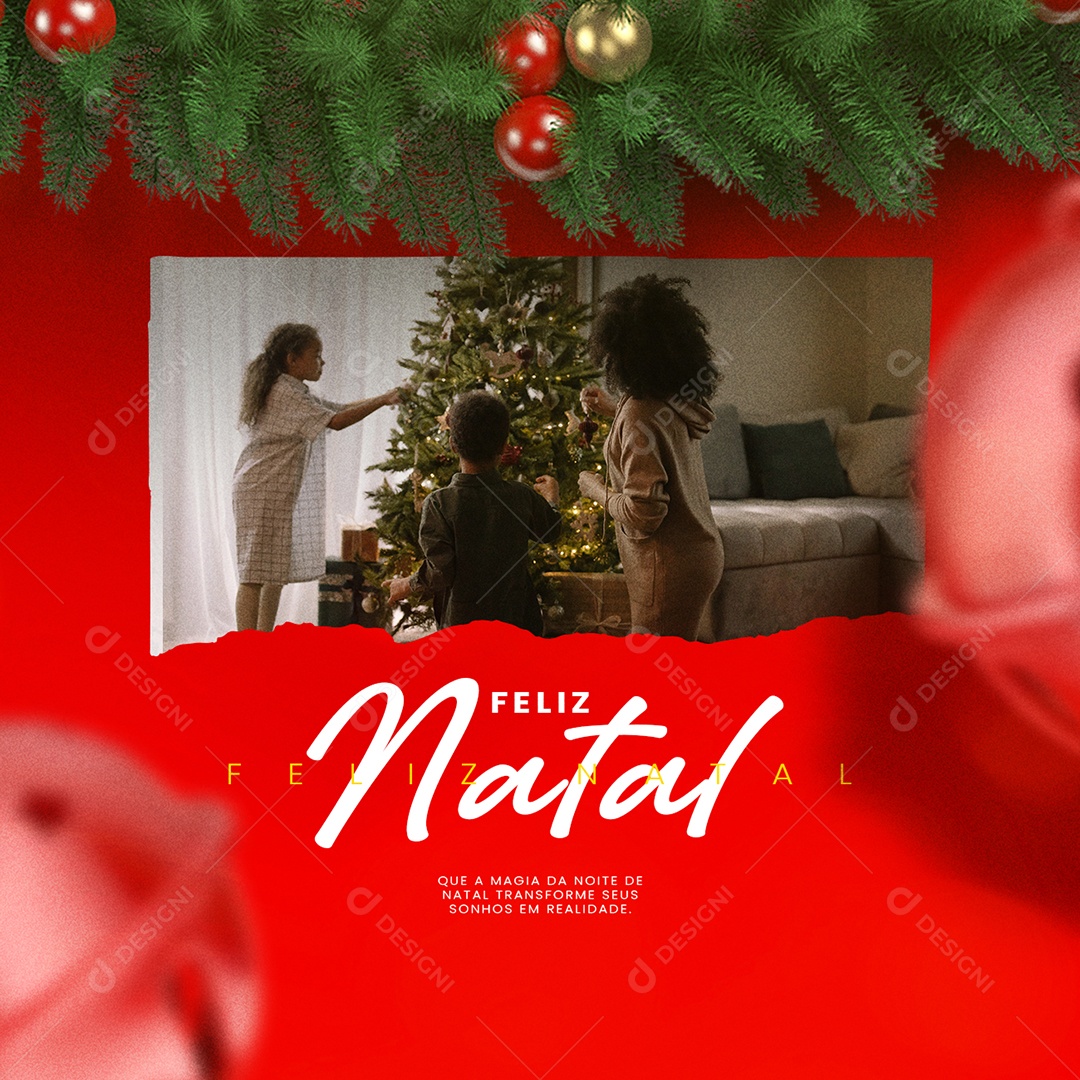 Que a Magia da Noite Transforme Seus Sonhos Em Realidade Feliz Natal Social Media PSD Editável