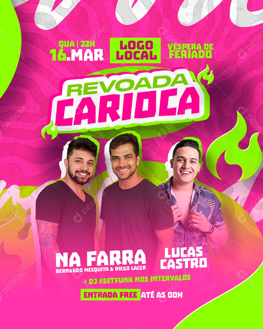 Flyer Revoada Carioca Véspera de Feriados Social Media PSD Editável