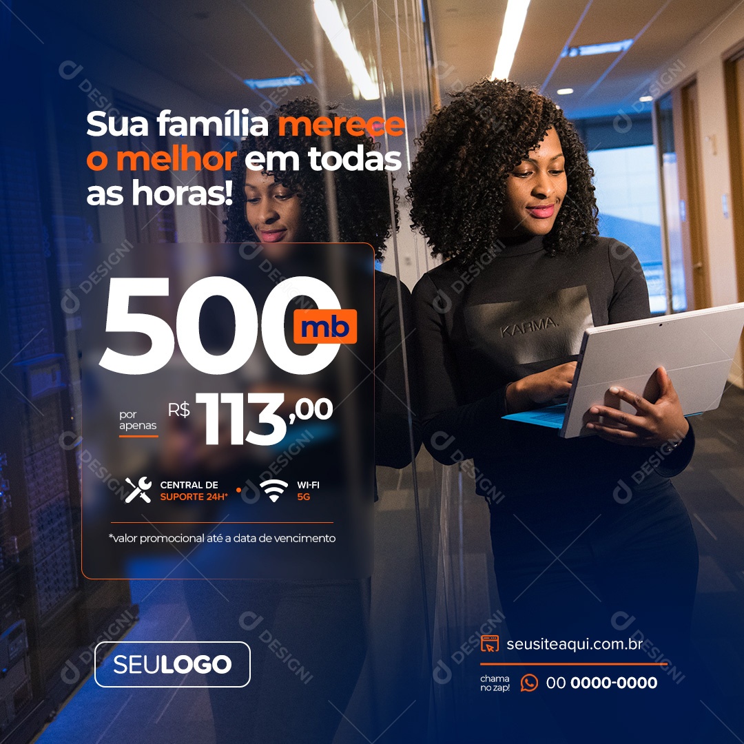 Social Media Provedor de Internet Sua Família PSD Editável