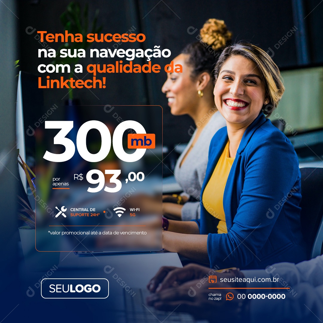 Social Media Provedor de Internet Tenha Sucesso na Sua Navegação PSD Editável