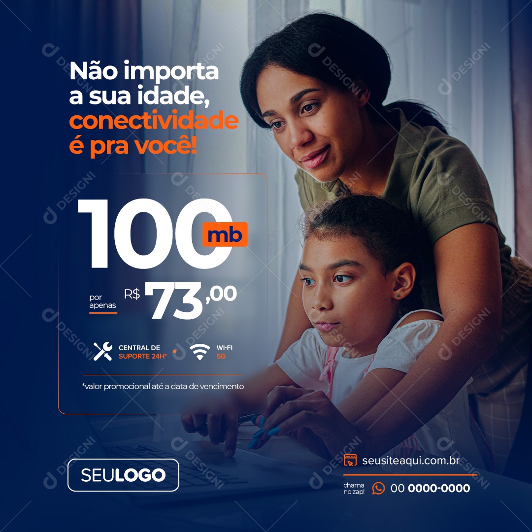 Social Media Provedor de Internet Não Importa A Sua Idade PSD Editável