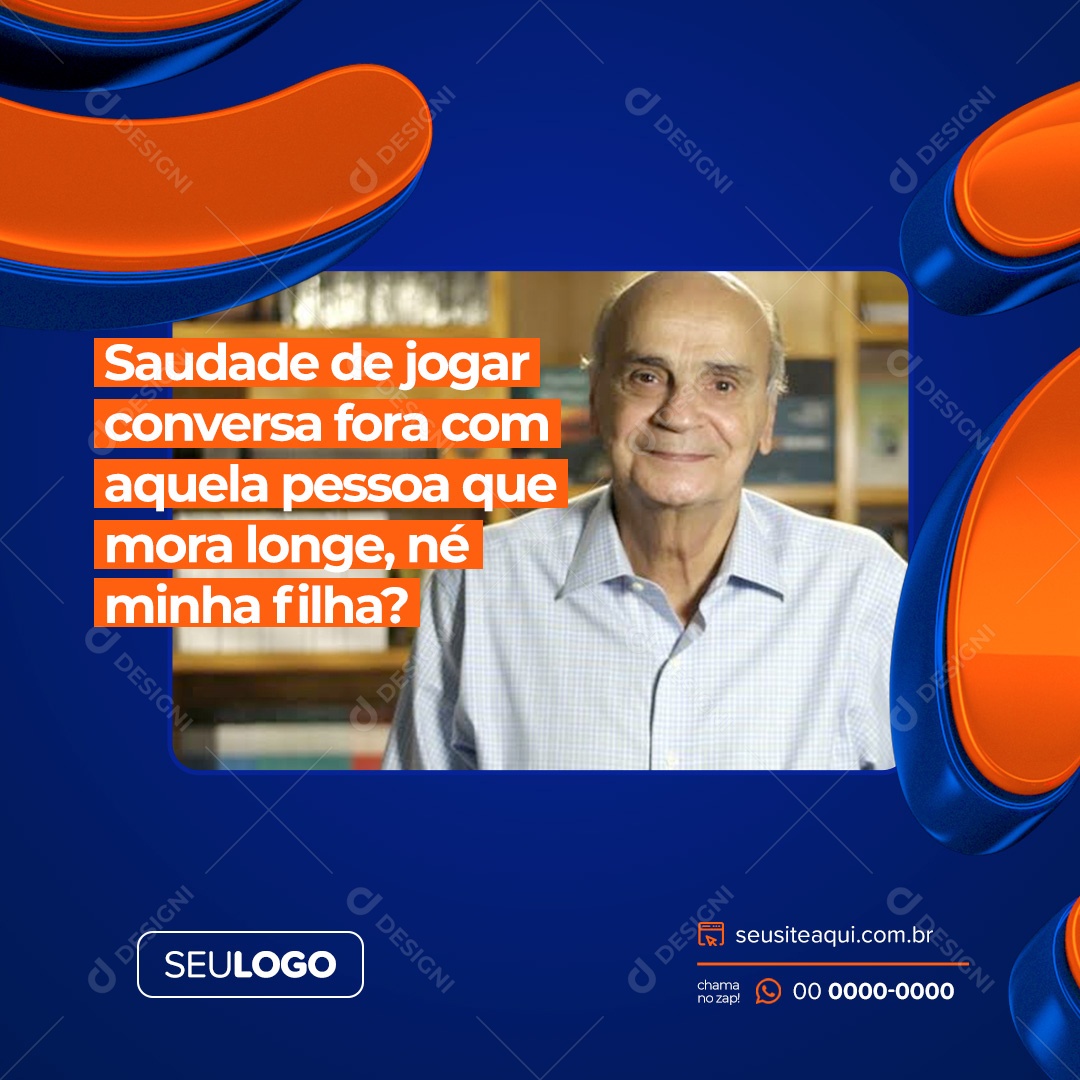 Social Media Provedor de Internet Saudades de Jogar PSD Editável