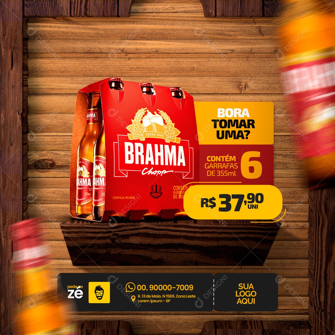 Bora Tomar uma? Distribuidora de Bebidas Social Media PSD Editável