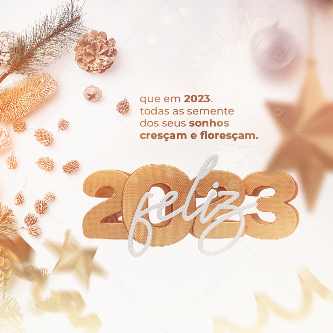 Post Feliz 2023 PSD Social Media PSD Editável