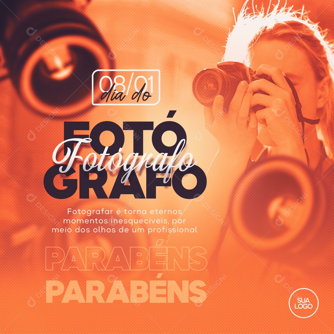 Post Dia do Fotógrafo Social Media PSD Editável