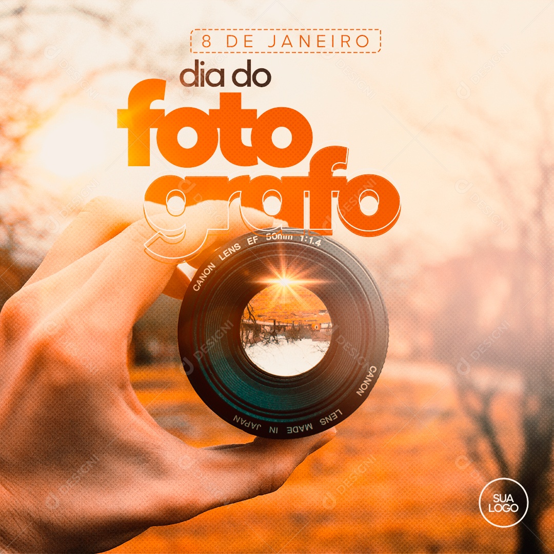 Post Dia do Fotógrafo Social Media PSD Editável