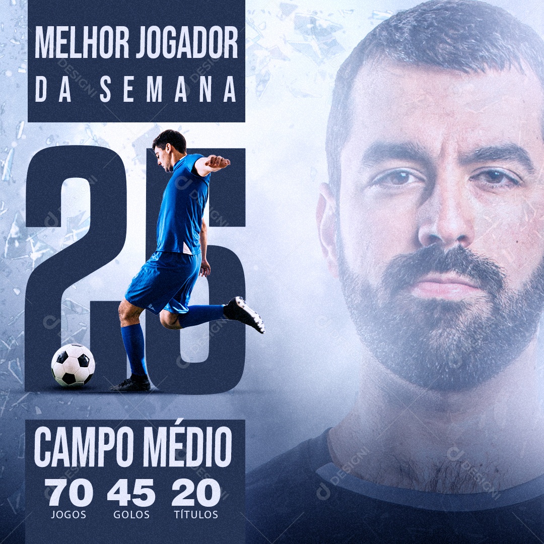 Melhor Jogador da Semana Social Media PSD Editável