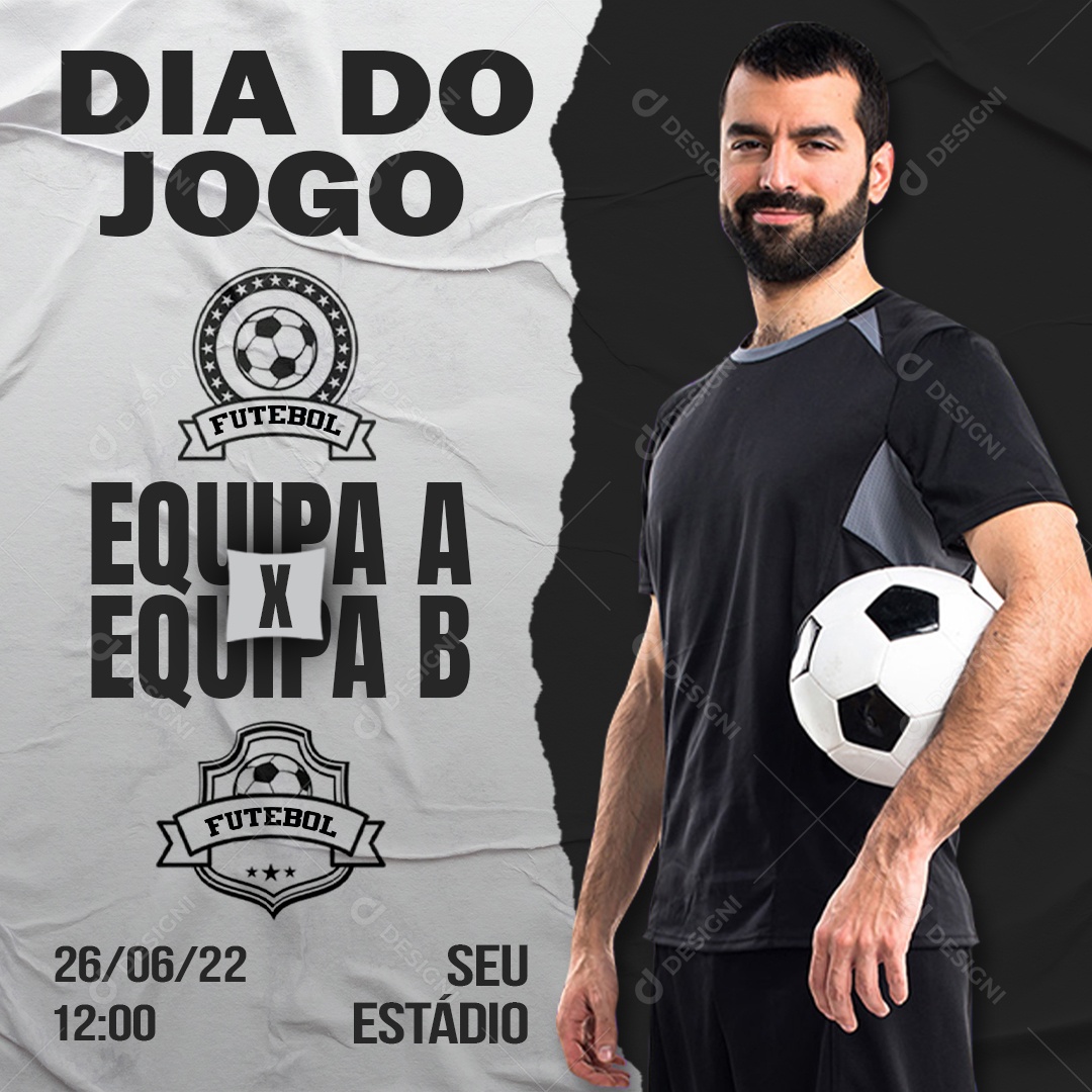 Futebol Equipe A X Equipe B Social Media PSD Editável