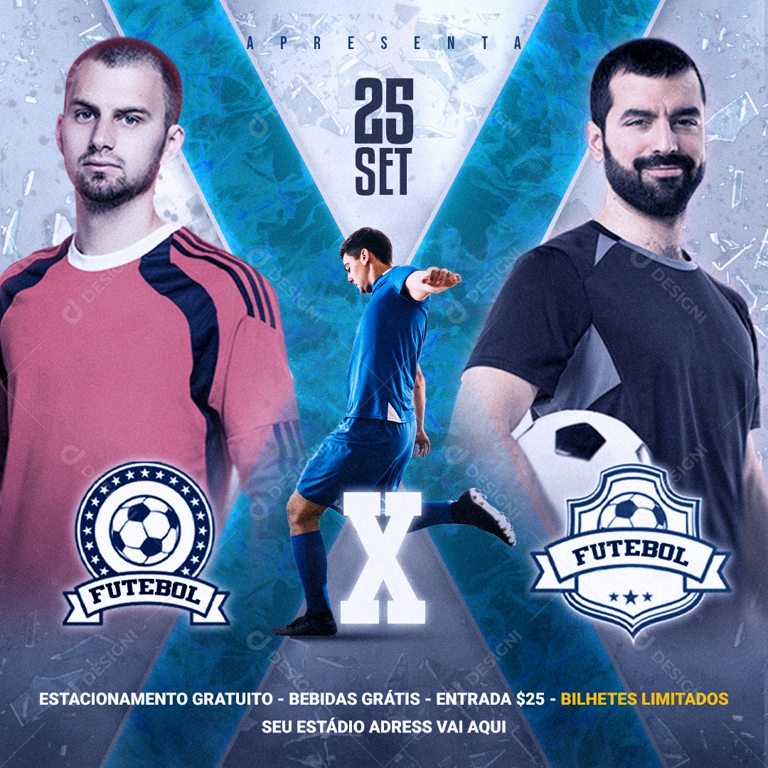 Flyer Futebol Equipe X Equipe Social Media PSD Editável