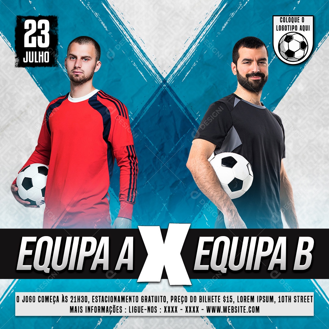 Flyer Futebol Equipe A X Equipe B Social Media PSD Editável