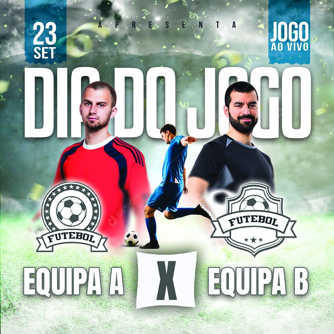 Flyer Futebol Equipe A X Equipe B Social Media PSD Editável