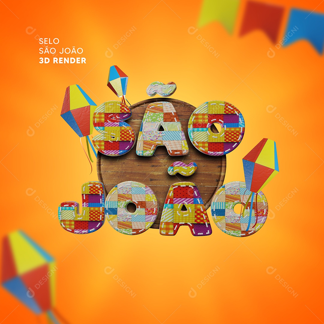 São João Selo 3D Para Composição PSD
