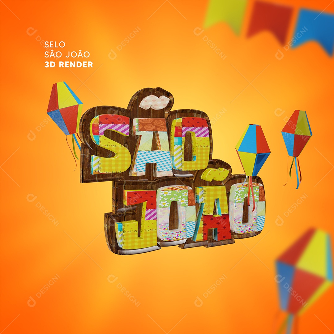 São João Selo 3D Para Composição PSD