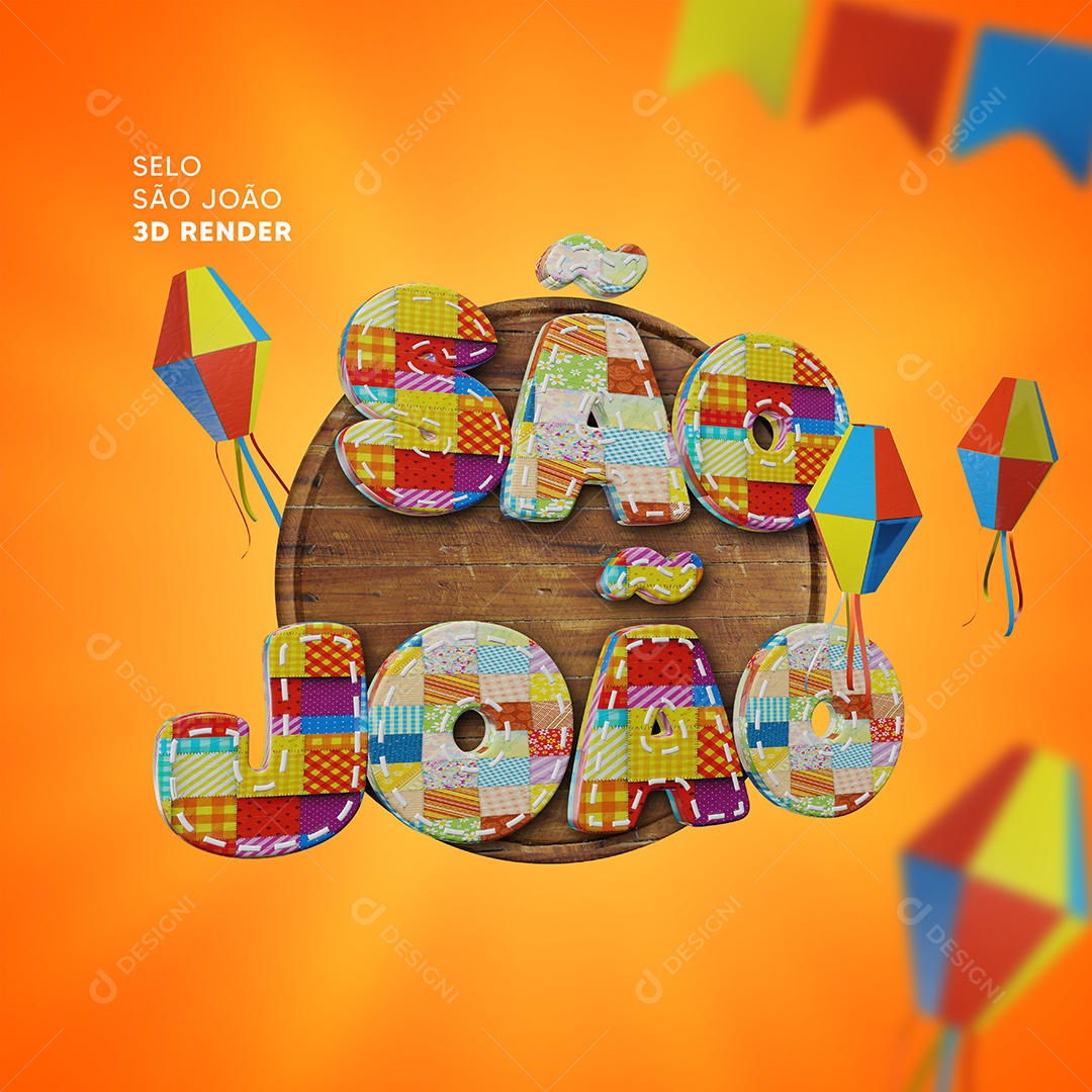 São João Selo 3D Para Composição PSD
