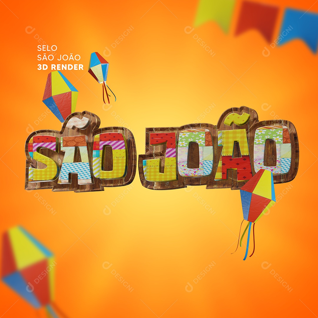 São João Selo 3D Para Composição PSD