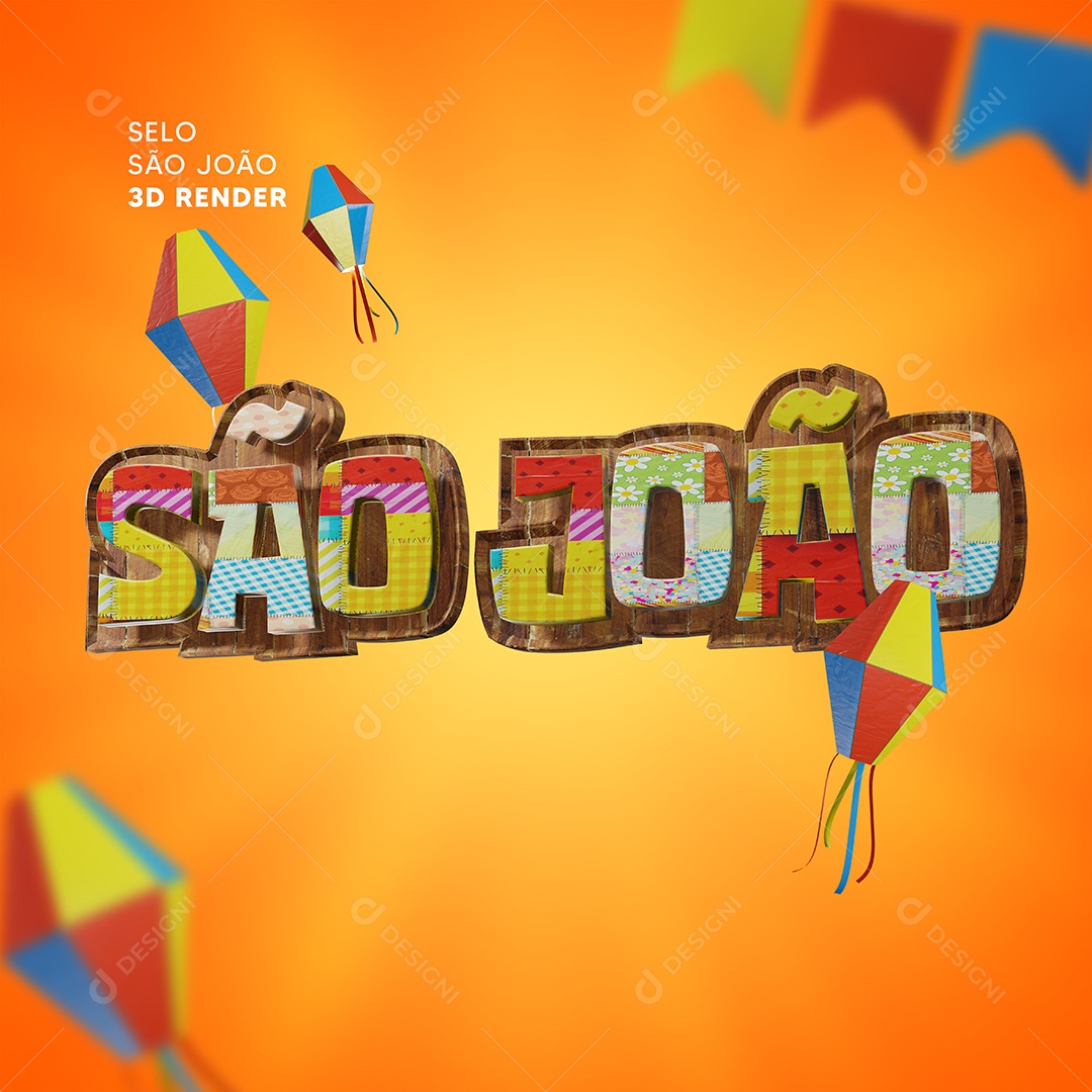 São João Selo 3D Para Composição PSD