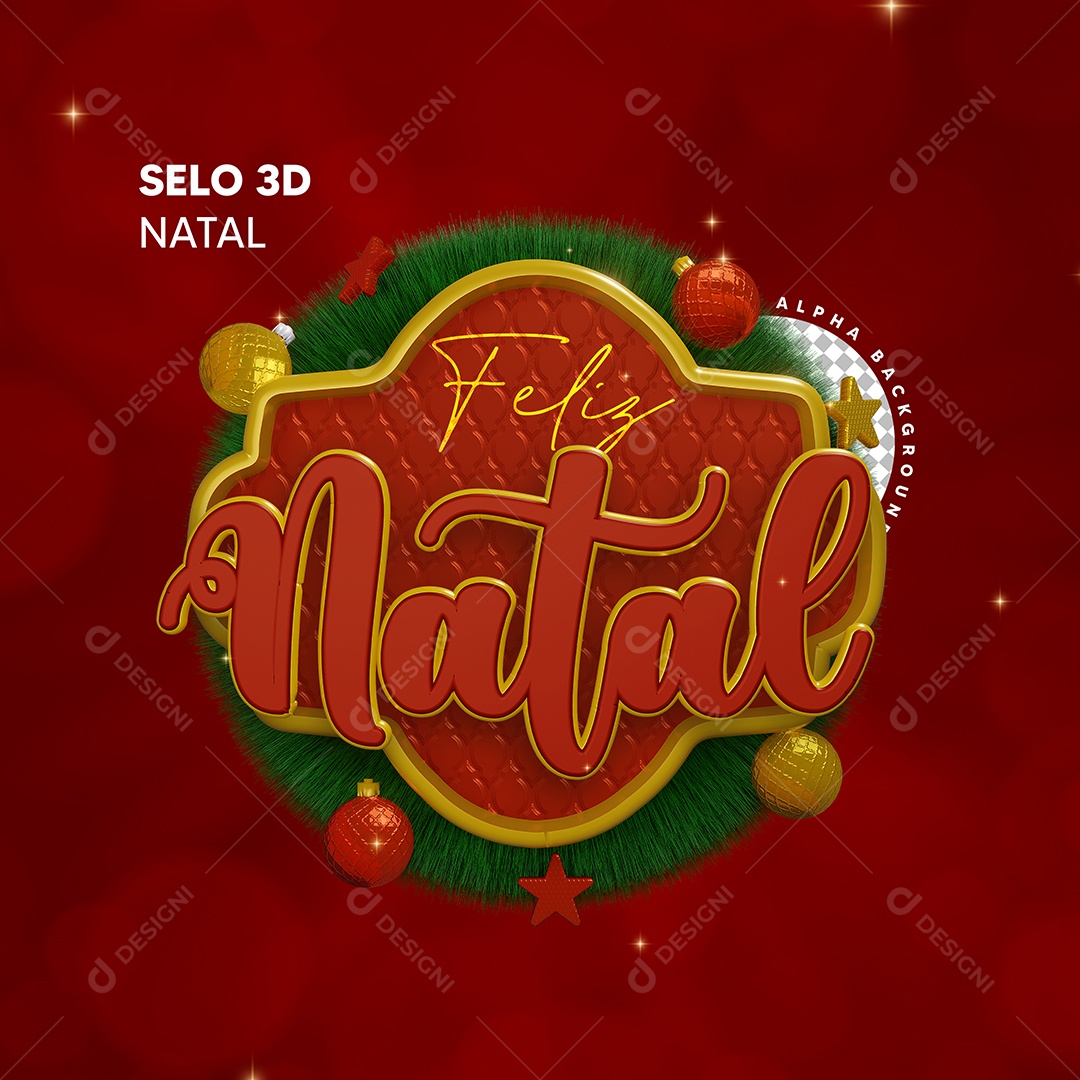 Feliz Natal Selo 3D Para Composição PSD