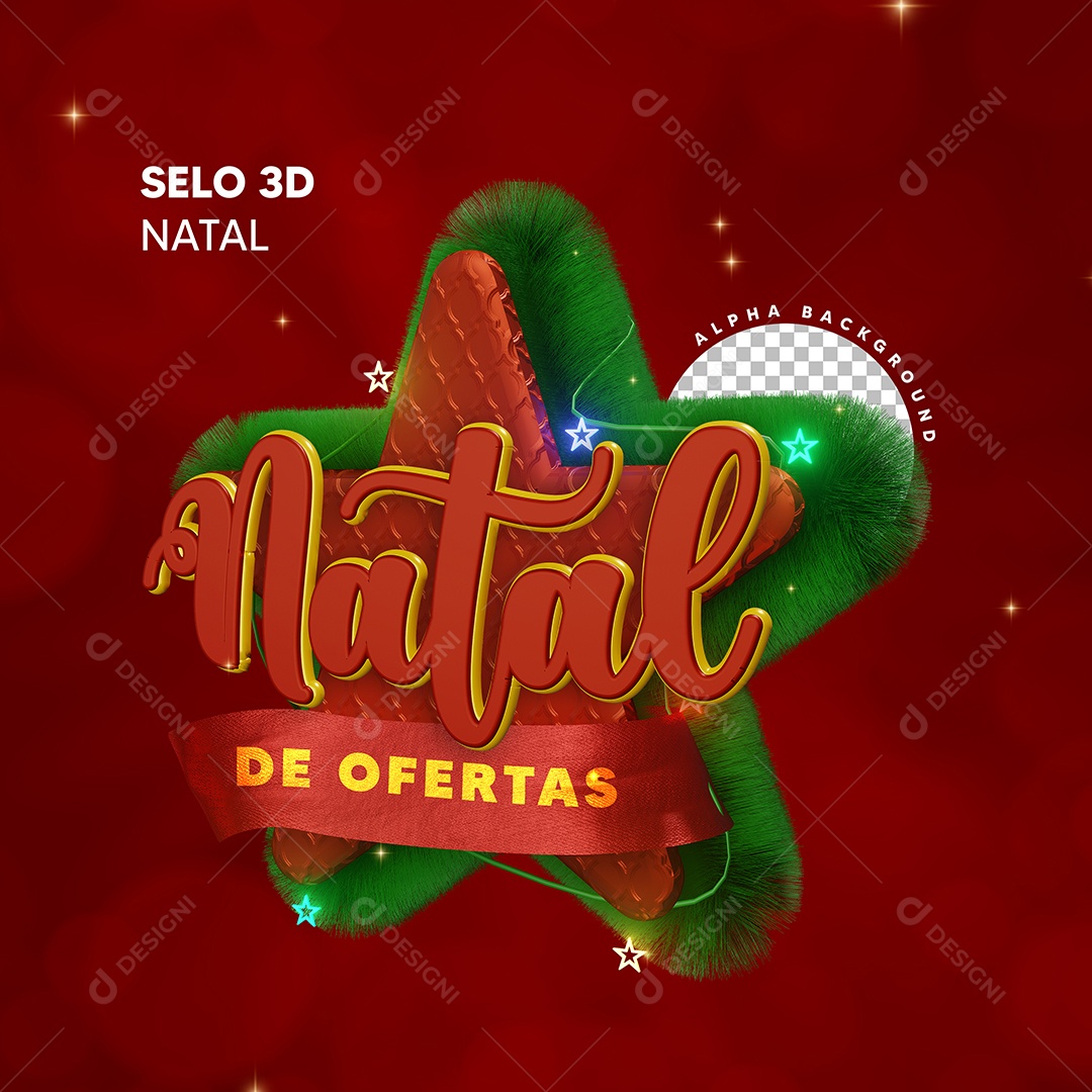 Natal de Ofertas Selo 3D para Composição PSD