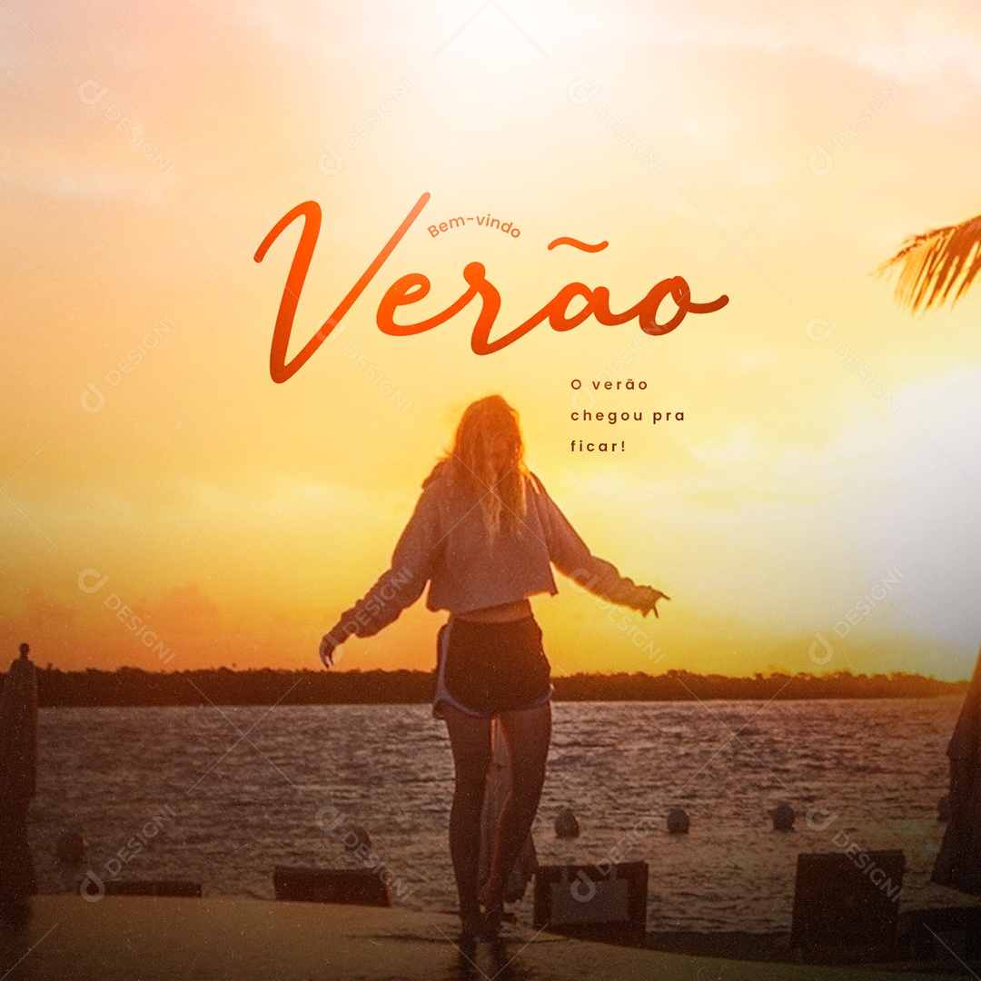 O Verão Chegou pra Ficar Bem Vindo Verão Social Media PSD Editável