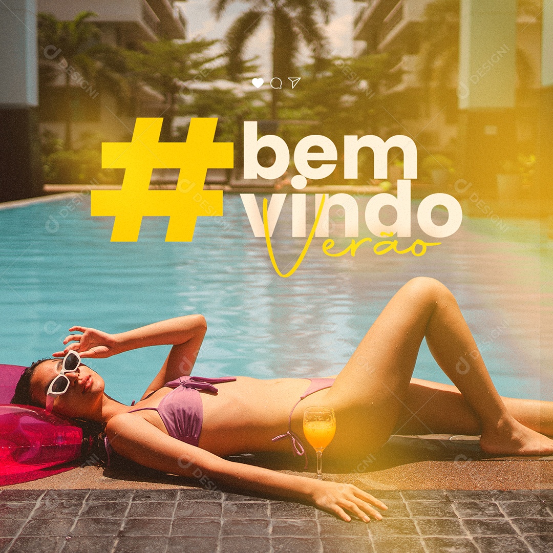 Bem Vindo Verão 21 de Dezembro Social Media PSD Editável