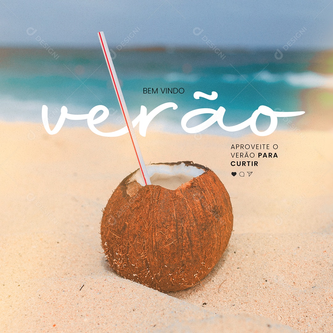Aproveite o Verão para Curtir Bem Vindo Verão Social Media PSD Editável