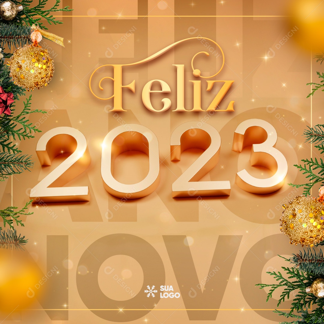 Post Feliz Ano Novo PSD Social Media PSD Editável