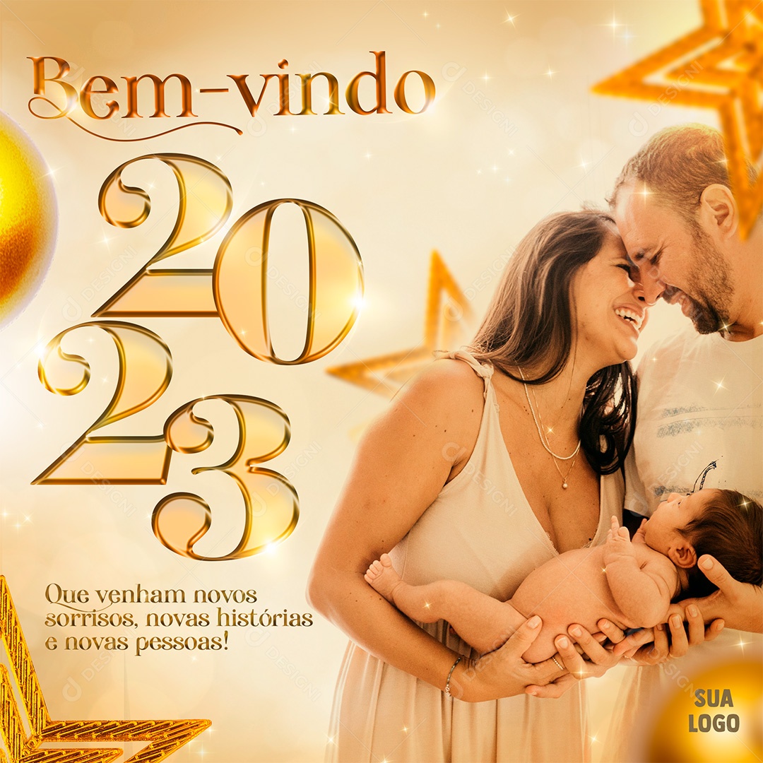 Post Bem Vindo 2023 PSD Social Media PSD Editável