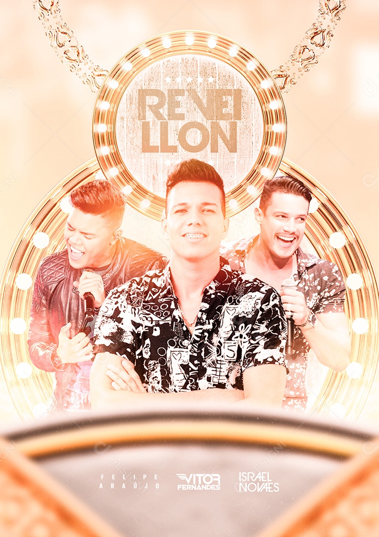 Reveillon Felipe Araújo Vitor Fernandes Israel Novaes Flyer Social Media PSD Editável