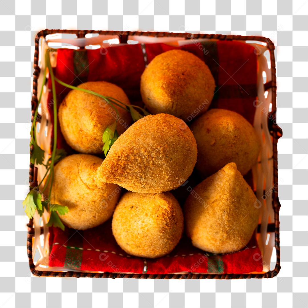 Coxinhas em Cesta PNG Transparente