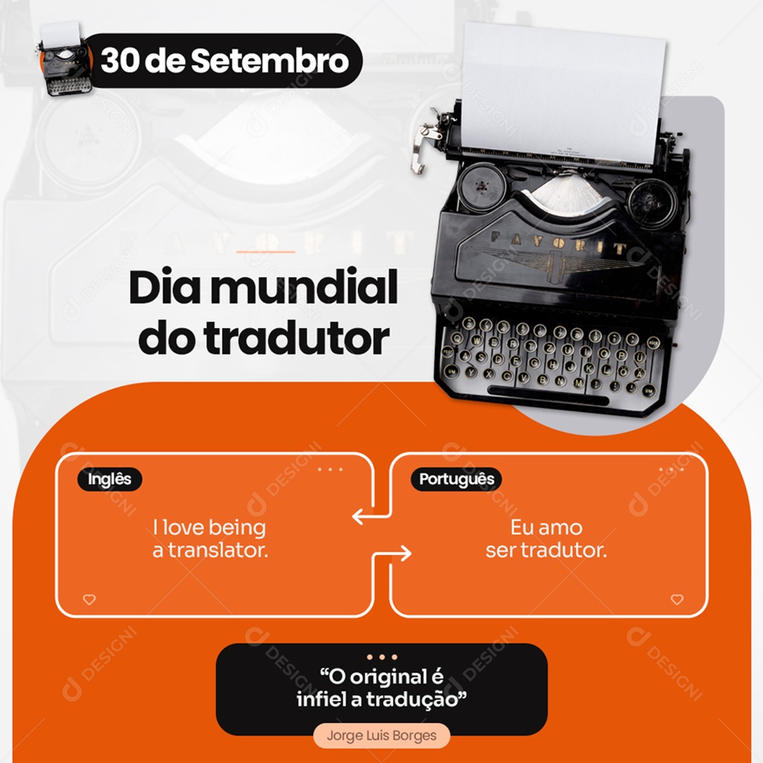 World Translator Day September 30 Social Media Editable PSD