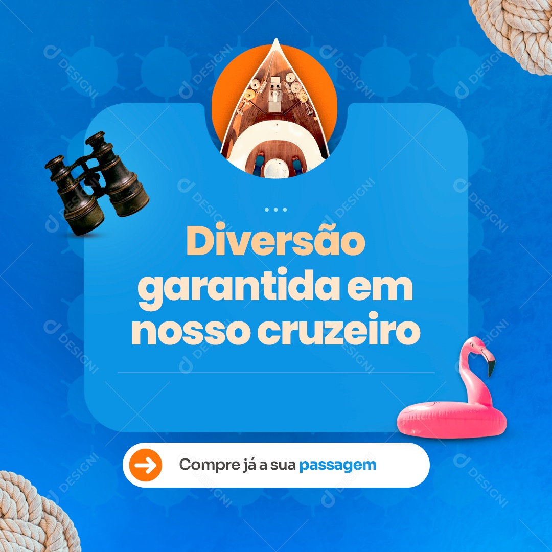 Diversão Garantida em Nosso Cruzeiro Social Media PSD Editável