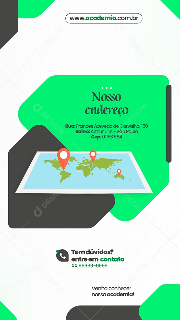 Story Academia Nosso Endereço Venha Conferir Social Media PSD Editável
