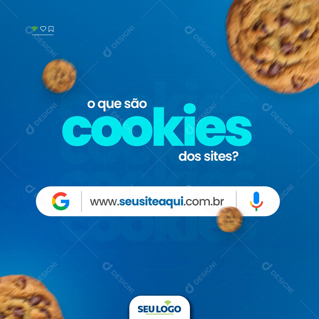 O Que São Cookies Dos Sites Social Media PSD Editável
