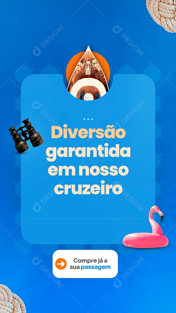 Story Diversão Garantida em Nosso Cruzeiro Social Media PSD Editável