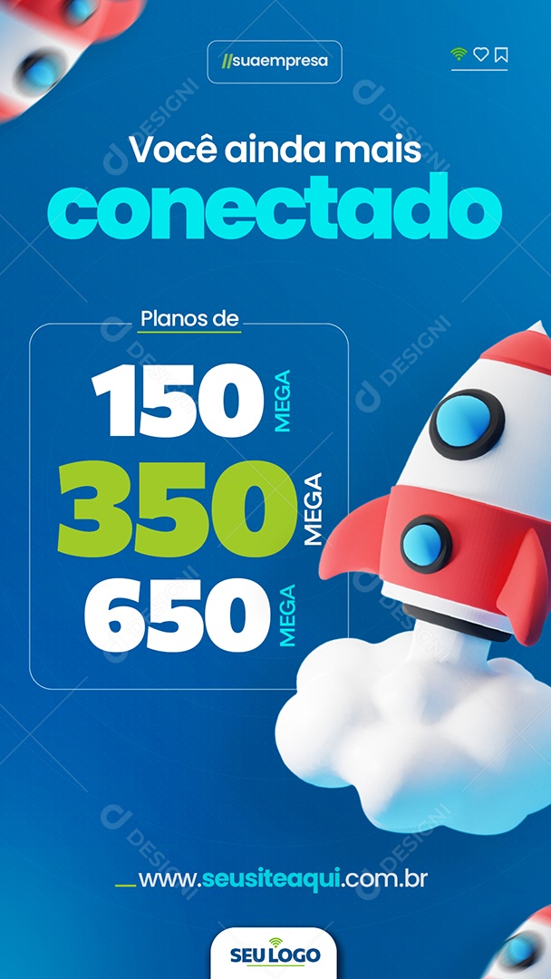 Story Provedor de Internet Você Ainda Mais Conectado Social Media PSD Editável