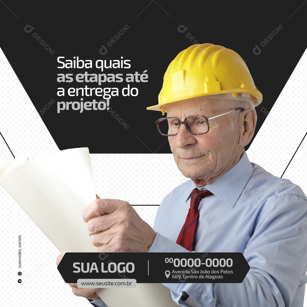 Saiba Quais as Etapas Até a Entrega do Projeto! Arquitetura Social Media PSD Editável
