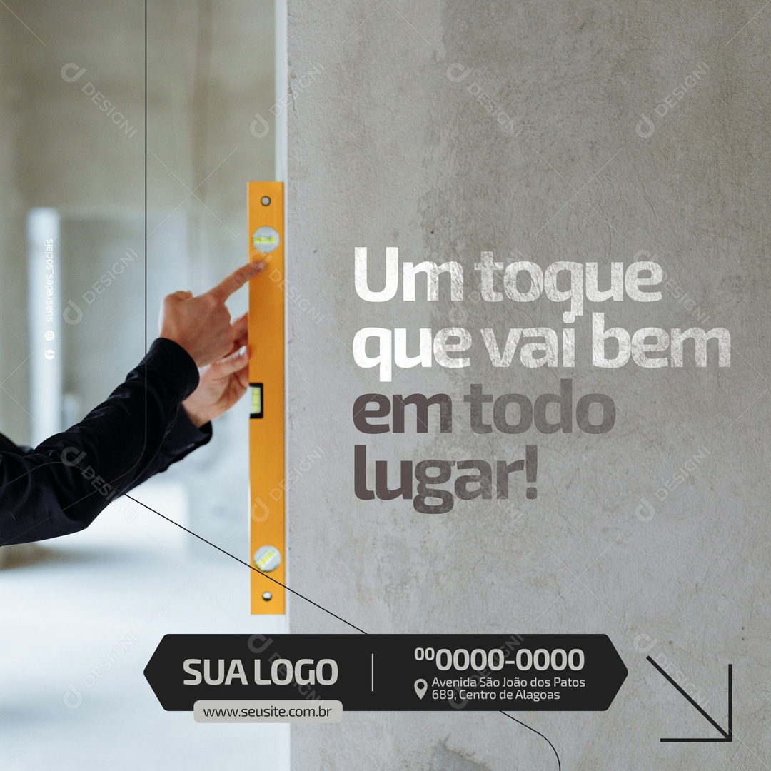 Um Toque que Vai Bem em Todo Lugar! Arquitetura Social Media PSD Editável