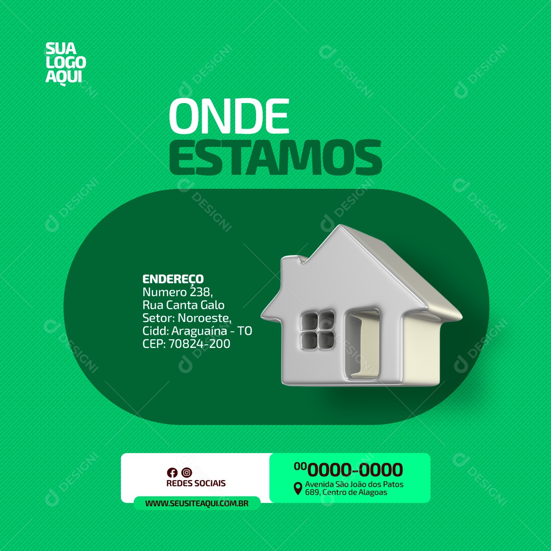 Onde Estamos Empresa de Seguros Social Media PSD Editável