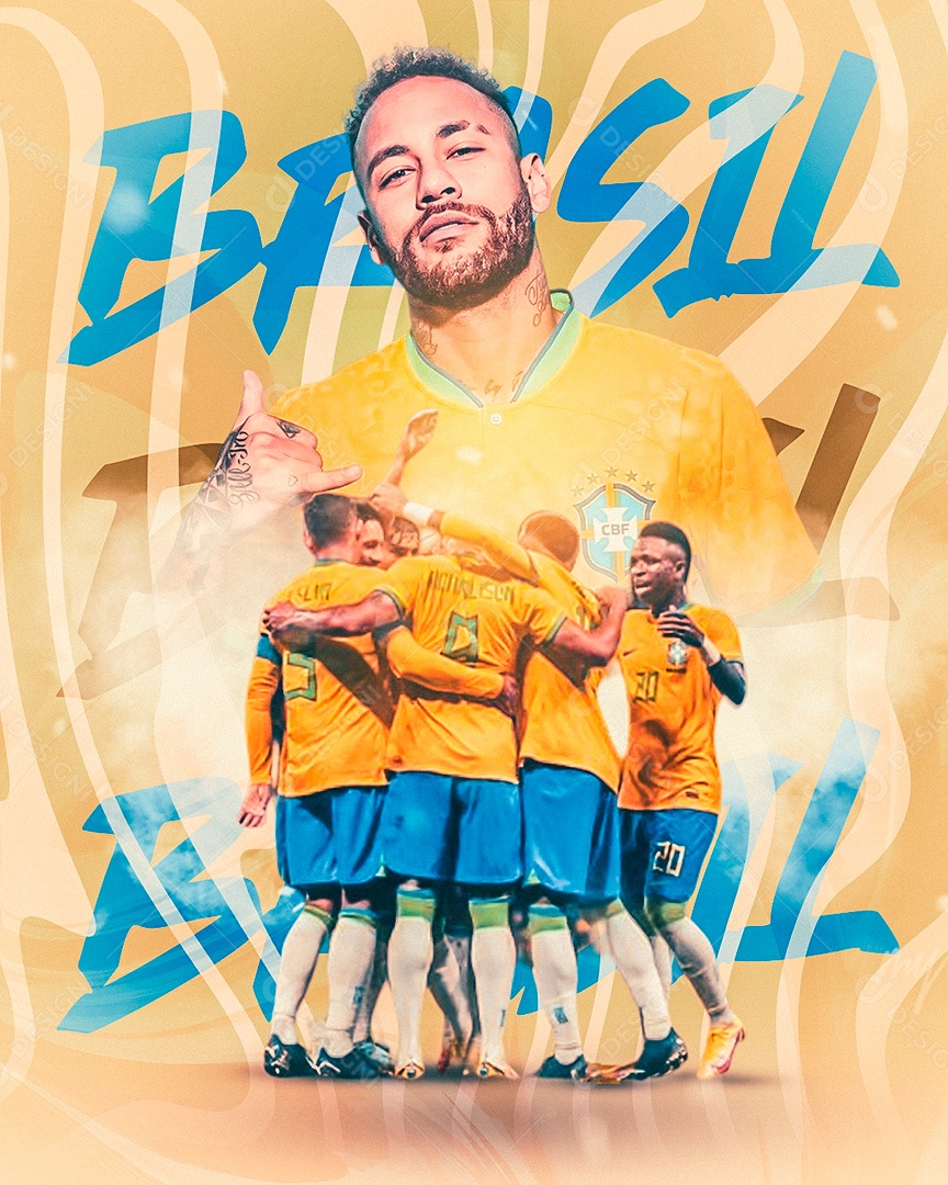 Flyer Jogador de Futebol Neymar Jr Social Media PSD Editável