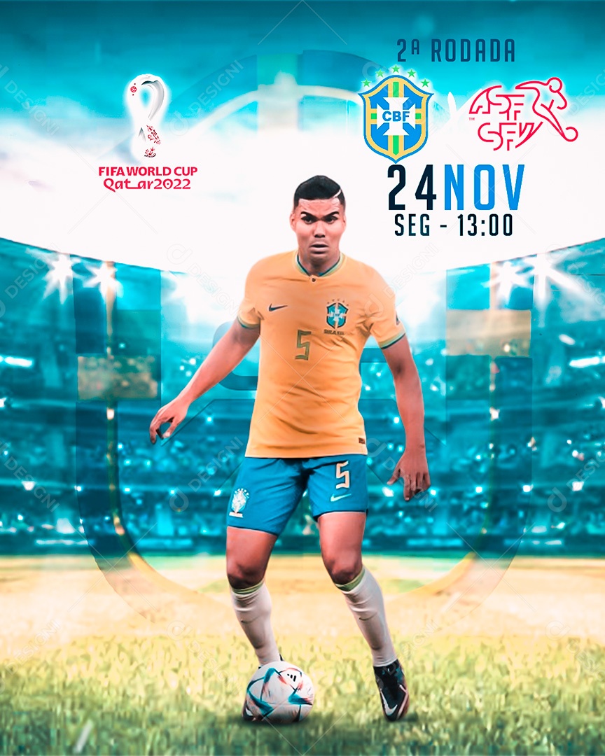Flyer Jogador de Futebol Casemiro Social Media PSD Editável