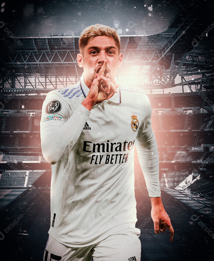 Flyer Jogador de Futebol Valverde Social Media PSD Editável