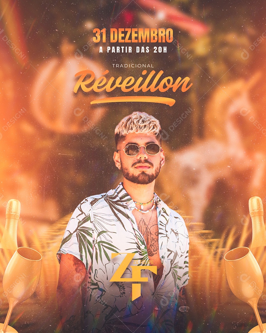 Flyer Show Réveillon 2023 Zé Felipe Social Media PSD Editável